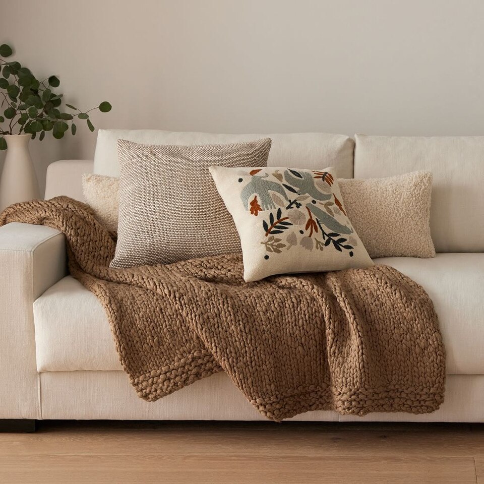 Embroidered Birds Pillow Cover West Elm Australia